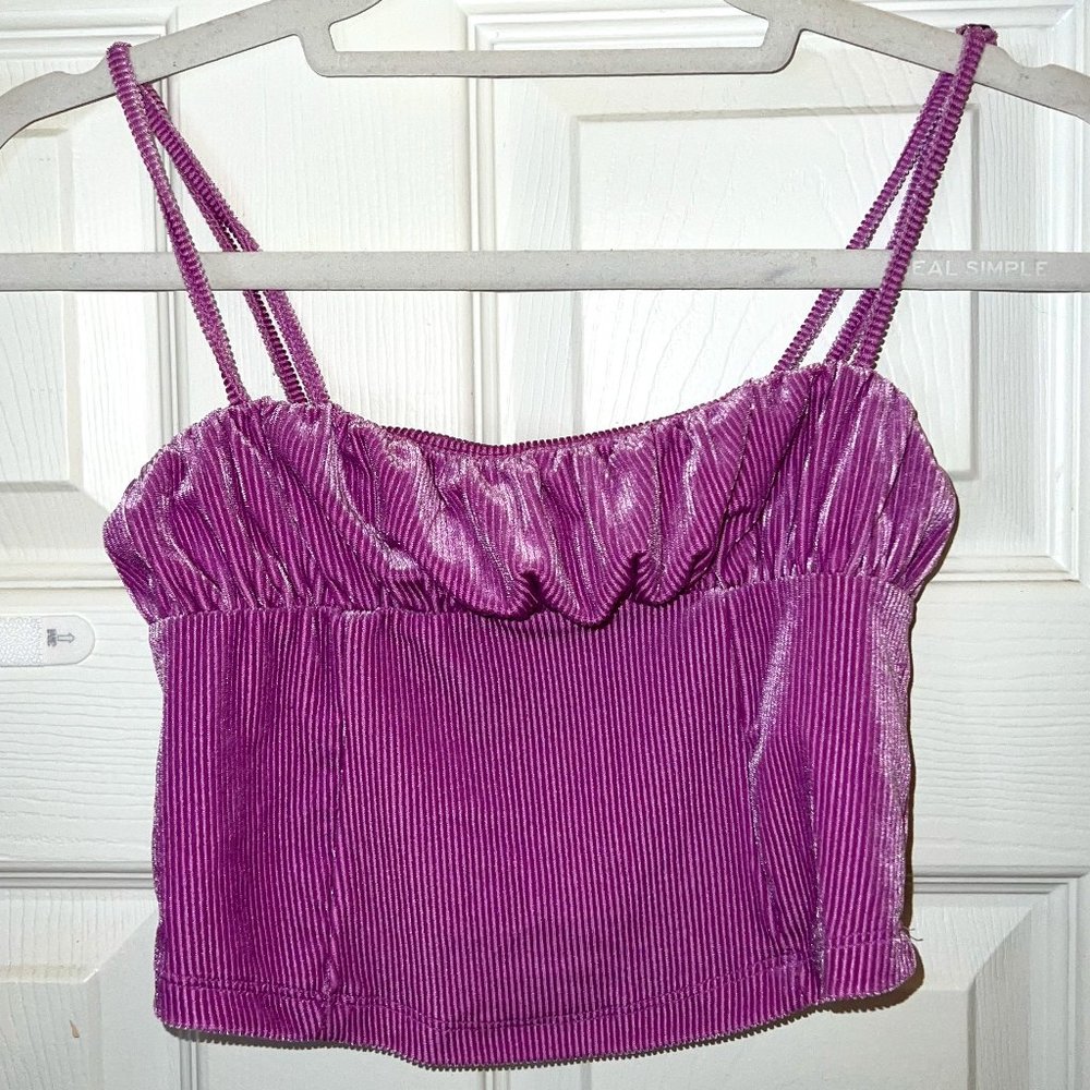 Urban Outfitters Velvet Purple Crop Top